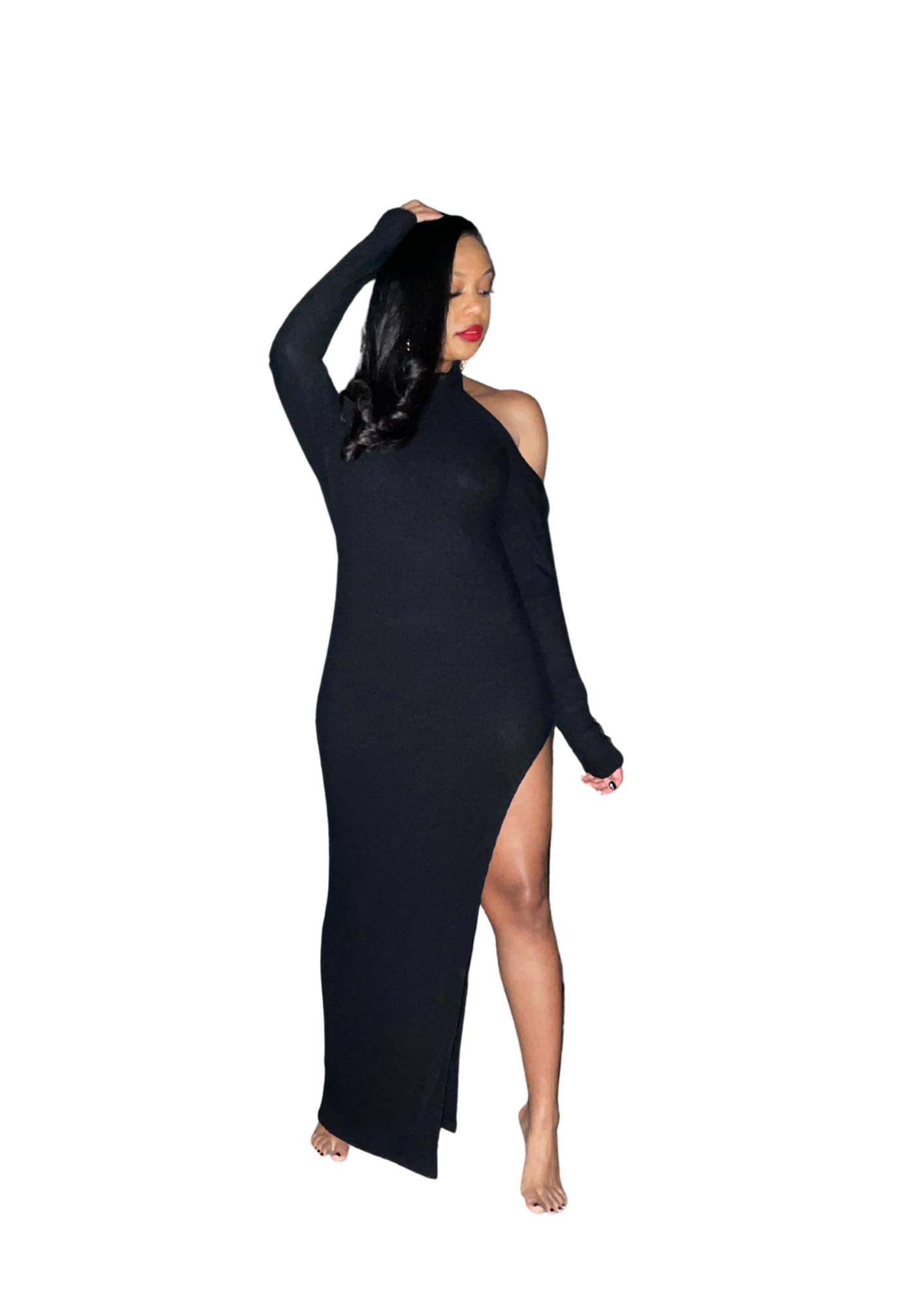 Baddie Back Out Slit Dress