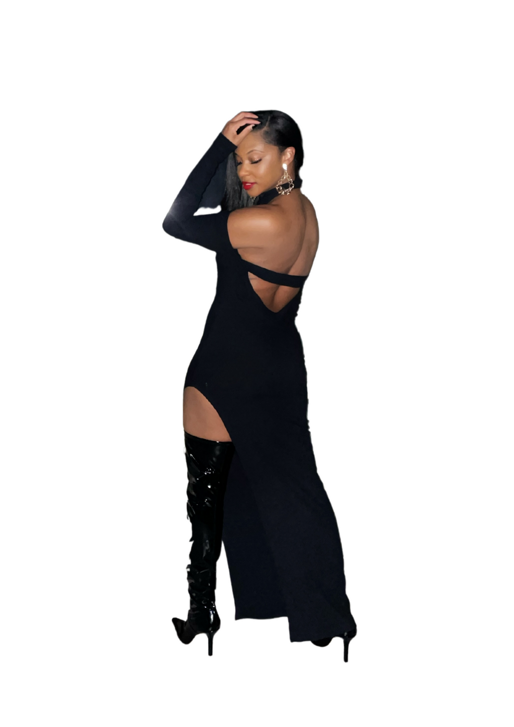 Baddie Back Out Slit Dress