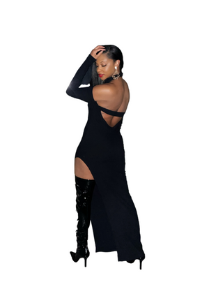 Baddie Back Out Slit Dress